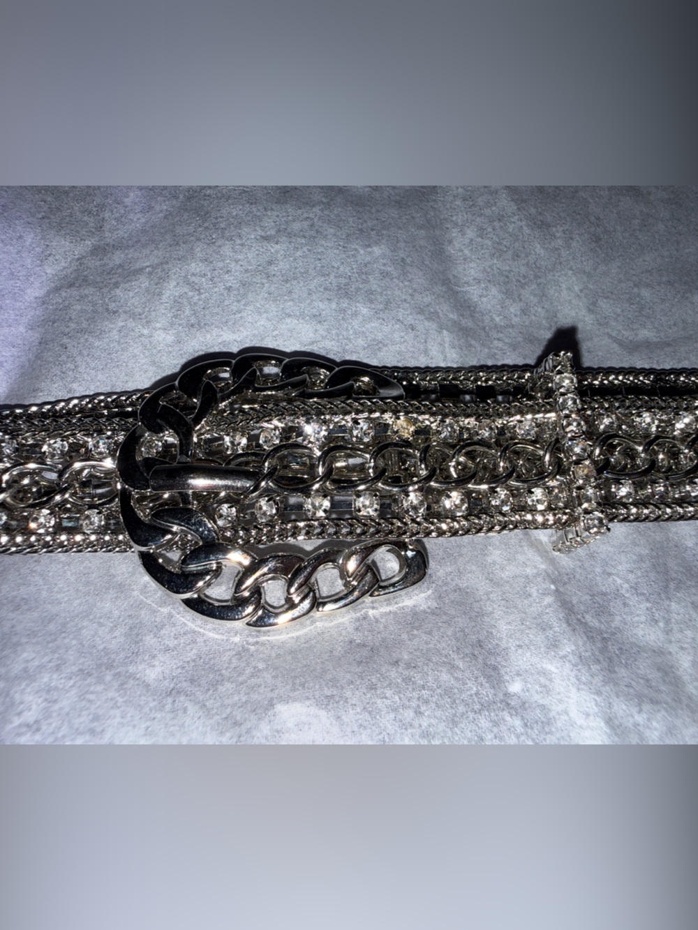 Sparkling Crystal Embellished Women's Belt - Silver